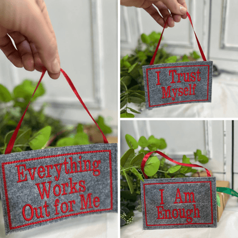 CORE BELIEF SET – Embroidered Affirmation Hangings (Set of 3)