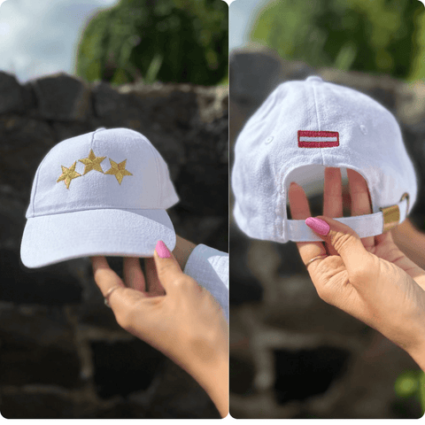 3 Gold Stars Baseball Cap with LV flag