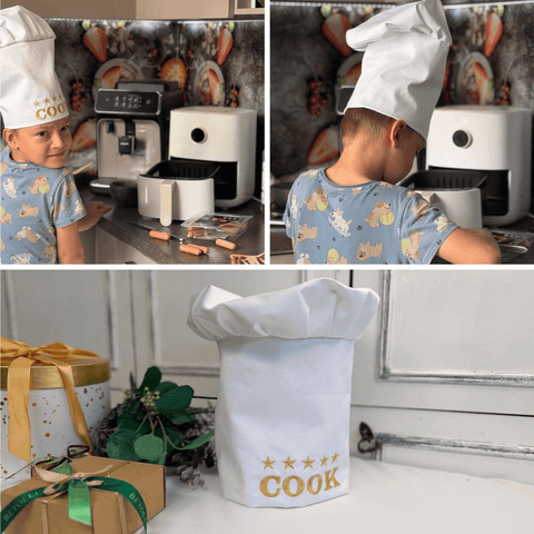 Personalized Chef Hat with Gold Embroidery – Kids & Adults
