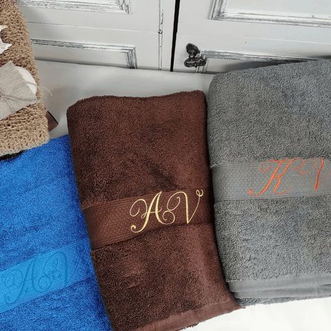 Cotton Towel with Fancy Initials