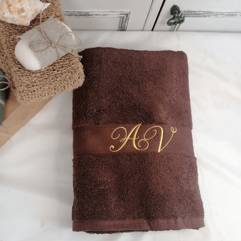 Cotton Towel with Fancy Initials