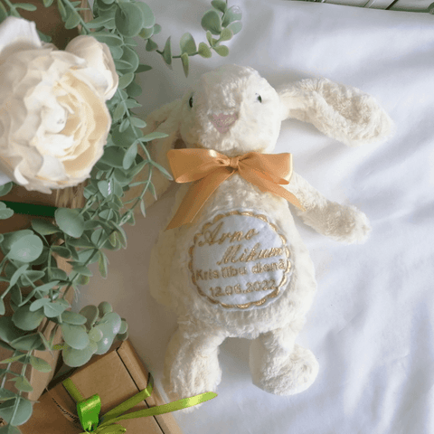 Bunny with Embroidered Info