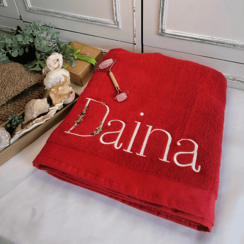 Towel with big Name and decoration