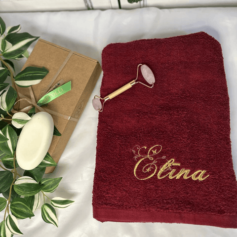 Towel with Name and minimal decoration