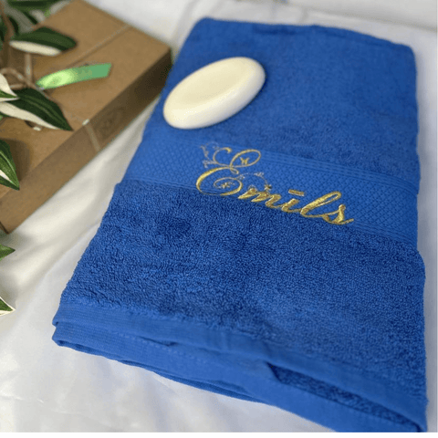 Towel with Name and minimal decoration