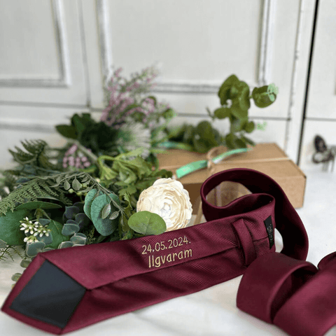 Ilgvars Necktie With Embroidered text back