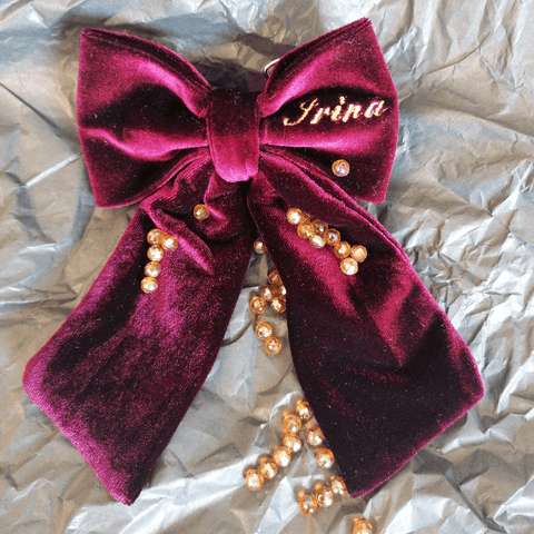 Irina velvet Persoanlised Bow tie brooch