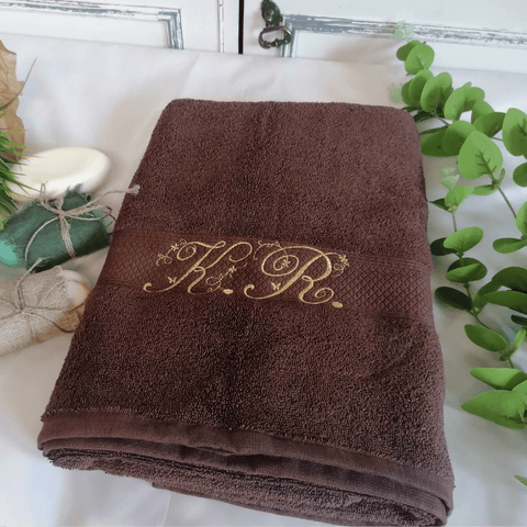 Cotton Towel with Decorated Initials