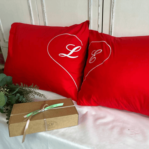 LOVE Cotton Personalised Pillowcase 2pcs set 53x63cm