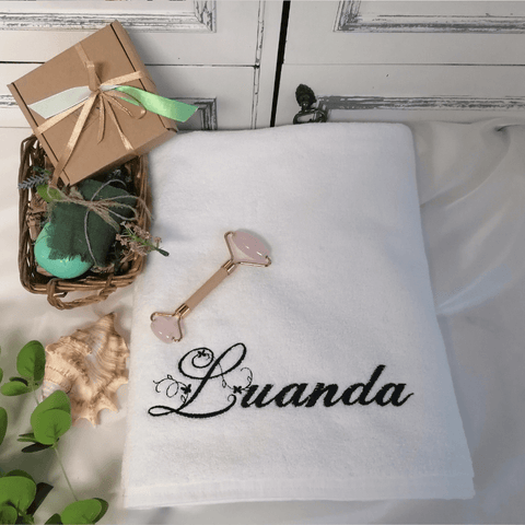 Towel with Name and minimal decoration