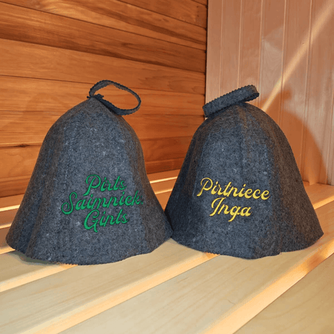 2pcs Pirtnieki Sauna Hats with name