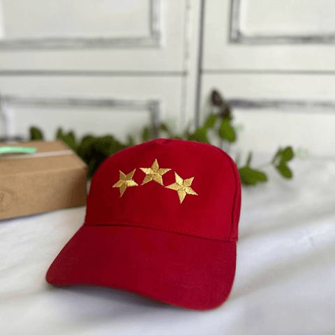 3 Gold Stars Baseball Cap with LV flag