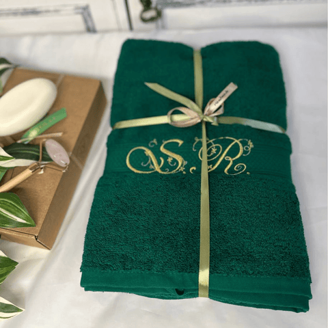 Cotton Towel with Decorated Initials