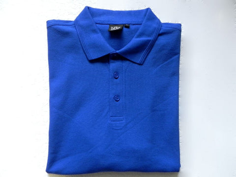 Zilas krāsas sieviešu polo krekls ar 2 logotipiem