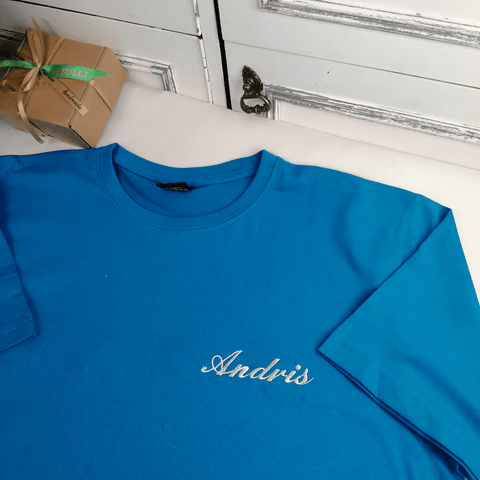 Blue and Green Men T-Shirts with smal text or Name