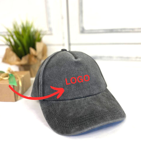 Džinsu stila cepure ar LOGO izšuvumu
