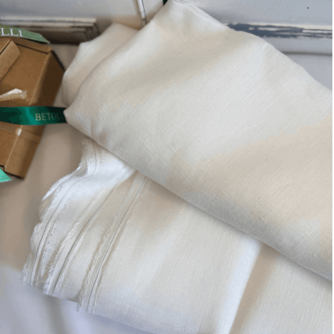 White 100% Linen fabric