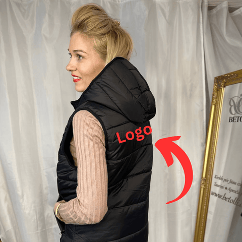 Women Hooded Padded Vest with Custom Embroidered Logo