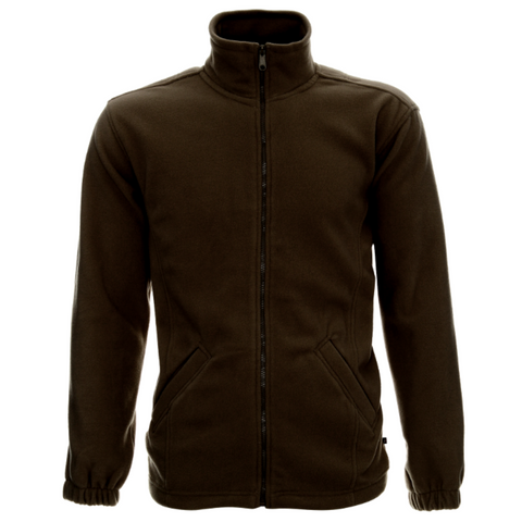 Men Fleece Jacket with velcro and light brown patch