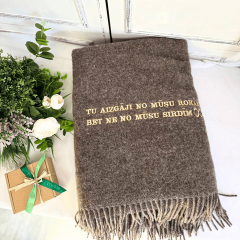 Wool Blanket with TEXT