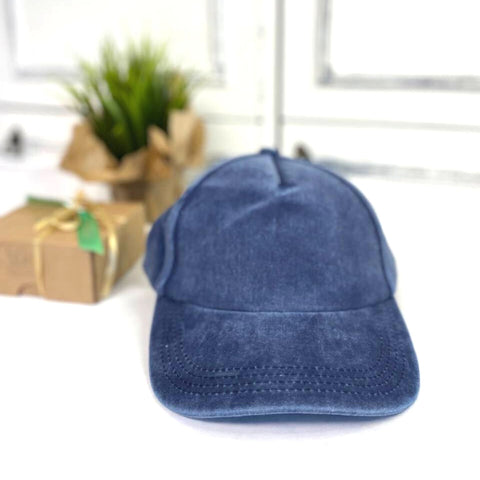 Denim Style Cap with Embroidery
