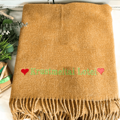 Lotte 30 cm wide text Wool Blanket