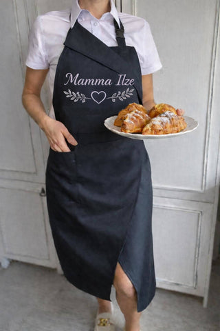 Elegant Mother ilze Apron with Embroidery