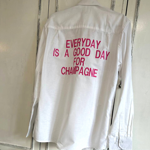 Ikdiena ir laba diena šampanietim Vīriešu krekls Ar izšuvumiem