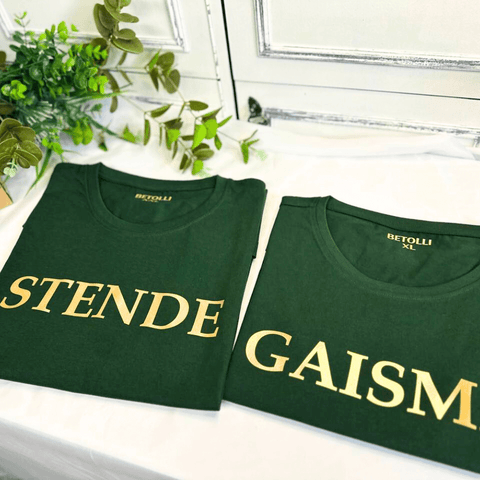 Gold Big text printed T-Shirt