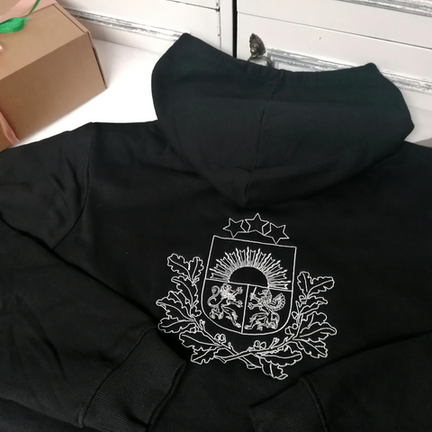 Hoodie with coat of arms of  Latvia
