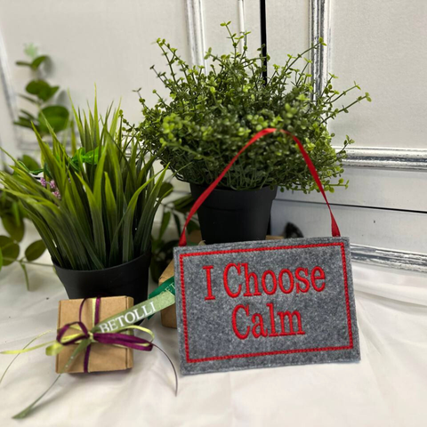 I Choose Calm – Embroidered Affirmation Hanging