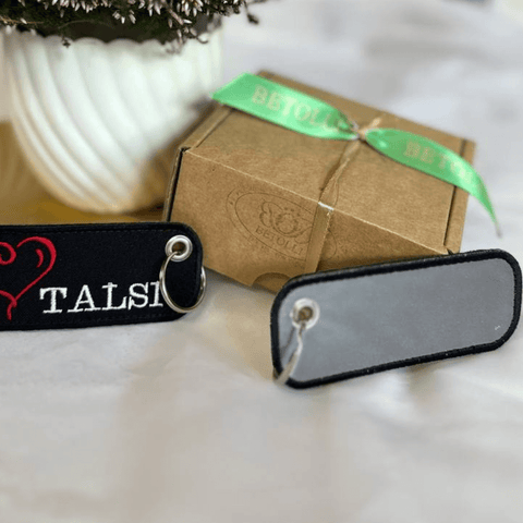 I love TALSI Reflective Keychain Patch 4x10cm