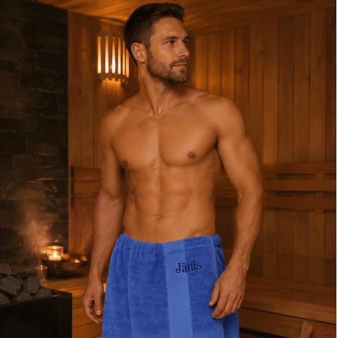 Personalized Cotton Sauna Towel with Embroidery 95×150 cm