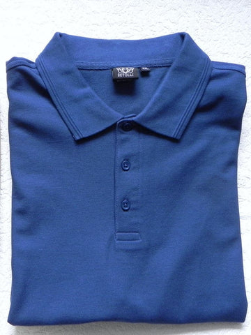 Zilas krāsas sieviešu polo krekls ar 2 logotipiem