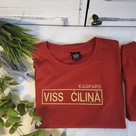 Viss Čiliņā Men’s T-Shirts with Gold embroidery and name