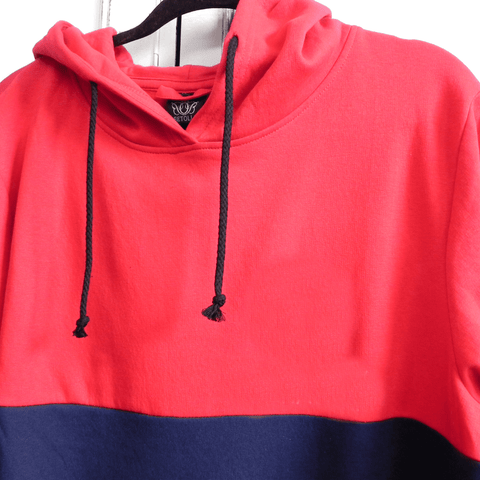 Navy & Red Embroidered Hoodie