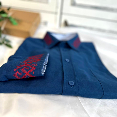 Pēteris Men's folk style embroidered shirts