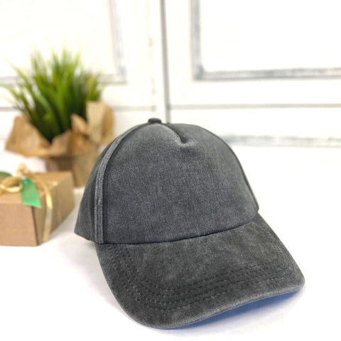Denim Style Cap with Embroidery