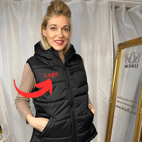 Women Hooded Padded Vest with Custom Embroidered Logo