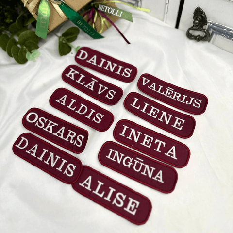 Waterproof fabric Personalaized Name Patch 9.5x3.5cm