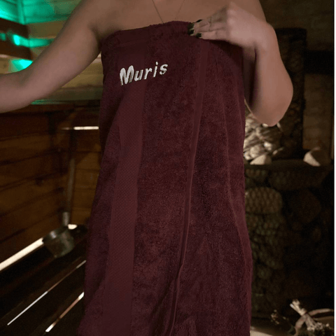 Personalized Cotton Sauna Towel with Embroidery 95×150 cm