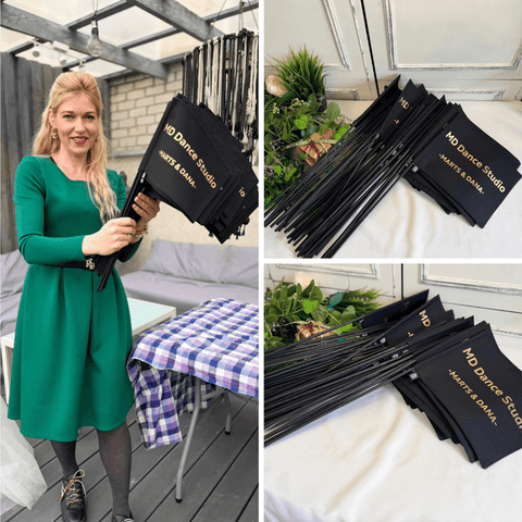Personalized fabric flag with text print