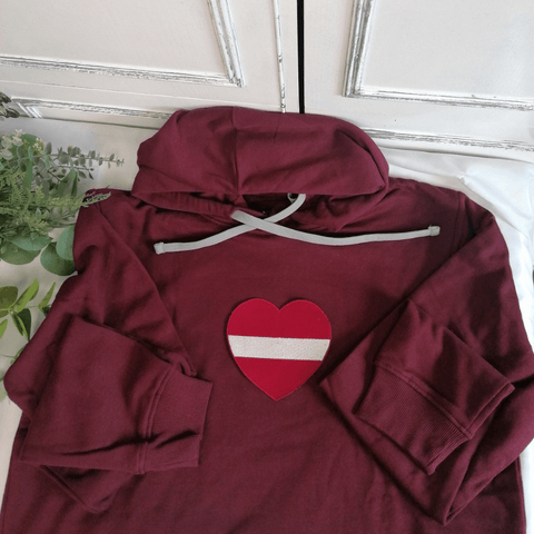 Personalized Country Flag Hoodie – Custom Embroidered Flag Heart