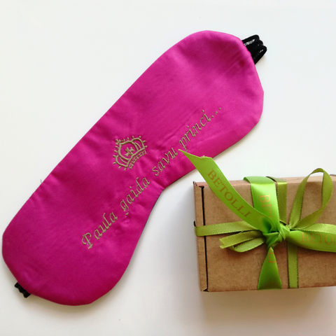 Princess Eye mask with your text embroidery