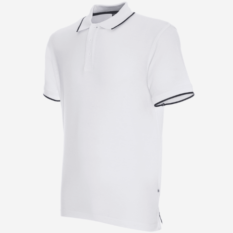 Baltas līnijas vīriešu personalizēts polo krekls