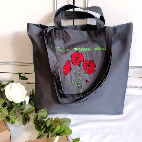 Poppies Shopping Bag with Your text