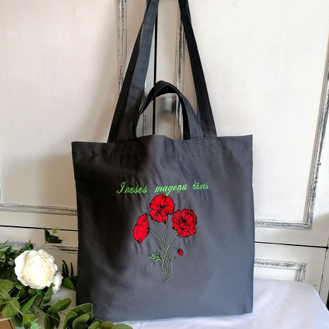 Poppies Shopping Bag with Your text