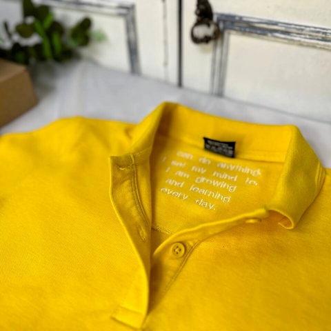 Women Polo with Affirmation embroidery