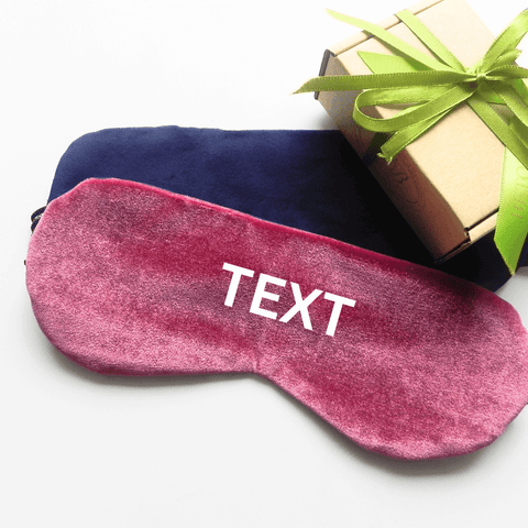 Velvet Eye mask with your text embroidery