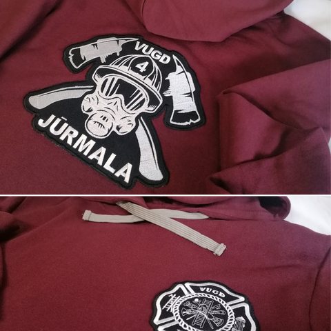 Hoodie with 2pc Logo patch on back and heart